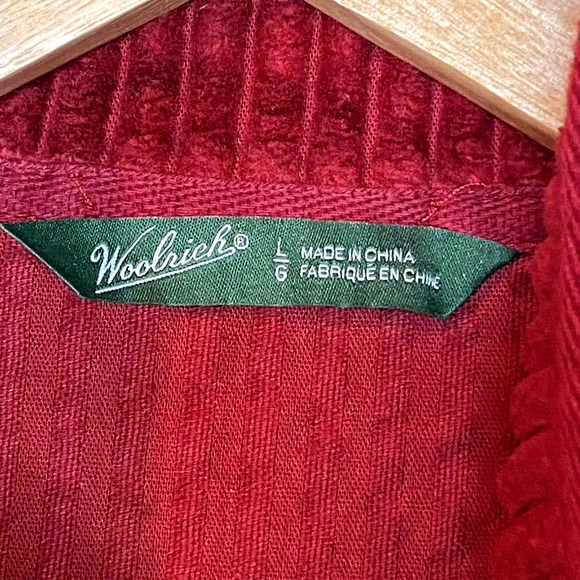 Woolrich Deep Ruby Wide Wale Cotton Corduroy Zip Up Vest Size Large - Picture 5 of 11